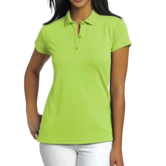 🆕 Columbia Women's Innisfree Short Sleeve Lime Green Polo Shirt - Picture 1 of 10